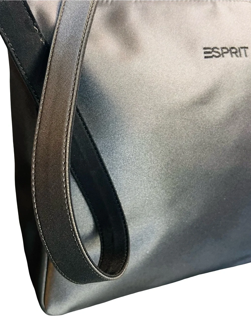 Espirit Vintage 90s Silver Reversible Shoulder Bag Convertible Hobo Slouchy